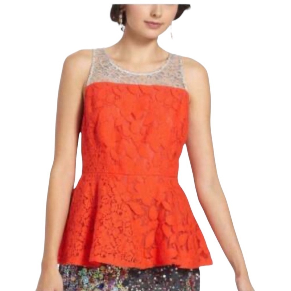 Anthropologie Moulinette Soeurs Lace Peplum Blouse